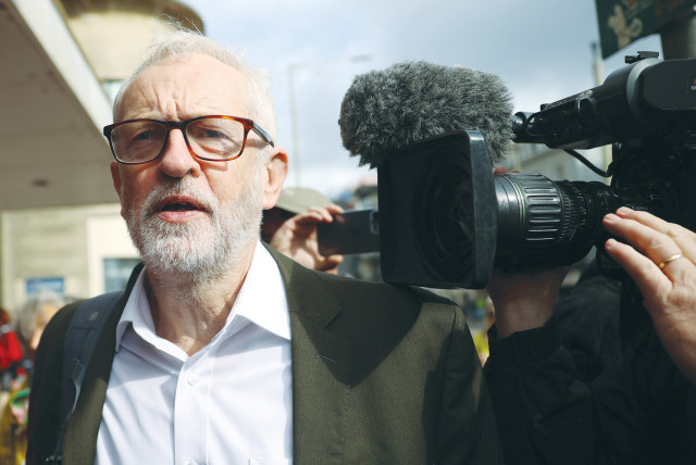  BRITAIN’S LABOUR Party former leader Jeremy Corbyn arrives at a Fringe event in Brighton in September. Some Irish parliamentarians propagated conspiracy theories that the Mossad was responsible for his defeat in the 2019 UK election. (credit: HANNAH MCKAY/ REUTERS)