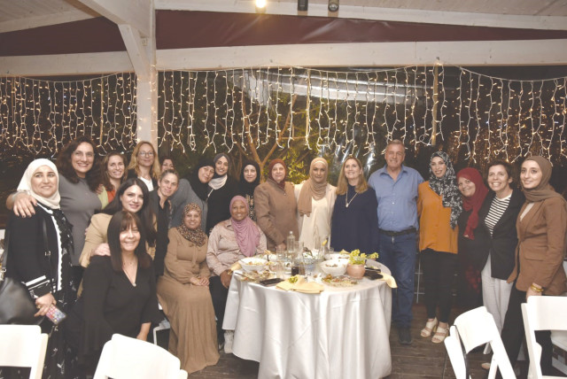  MICHAL HERZOG (sixth from right) at the iftar dinner of the Eshkol Galil and Valleys Women’s Forum. (credit: JEZREEL VALLEY LOCAL COUNCIL)