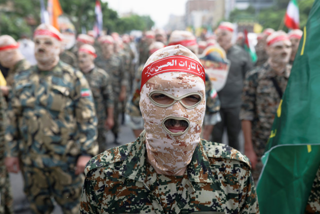 Members of a special IRGC force attend a rally marking the annual Quds Day, or Jerusalem Day, on the last Friday of the holy month of Ramadan in Tehran, Iran, April 29, 2022. (credit: MAJID ASGARIPOUR/WANA (WEST ASIA NEWS AGENCY) VIA REUTERS)