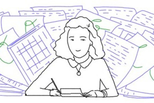  Anne Frank, as illustrated by Google Doodles' Thoka Maer (credit: GOOGLE DOODLE)