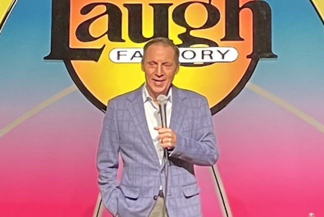  MARK SCHIFF performs at the Laugh Factory. (credit: COURTESY MARK SCHIFF)