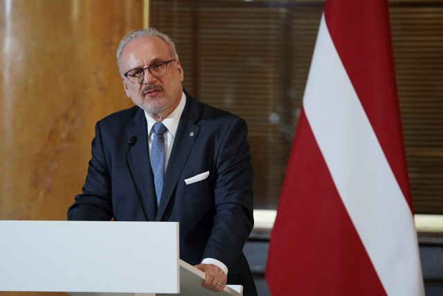  Latvian President Egils Levits speaks during a news conference in Kaunas, Lithuania November 25, 2022. (credit: REUTERS/JANIS LAIZANS)