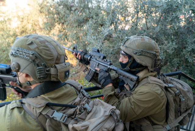  IDF soldiers during a raid on Jenin. (photo credit: IDF SPOKESPERSON'S UNIT)