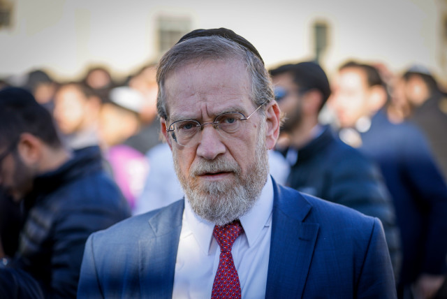 MK Yitzhak Pindrus seen during Rosh Hodesh prayer of women of the wall, at the Western Wall in Jerusalem Old City, February 22, 2023. (credit: ERIK MARMOR/FLASH90)