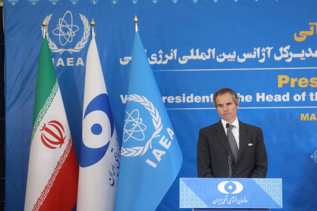  International Atomic Energy Agency (IAEA) Director General Rafael Grossi looks on during a news conference with Head of Iran's Atomic Energy Organization Mohammad Eslami as they meet in Tehran, Iran, March 4, 2023.