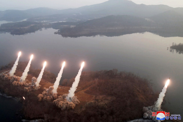  A general view of fire assault drill at an undisclosed location in North Korea March 10, 2023 in this photo released by North Korea's Korean Central News Agency (KCNA).  (credit: KCNA VIA REUTERS)