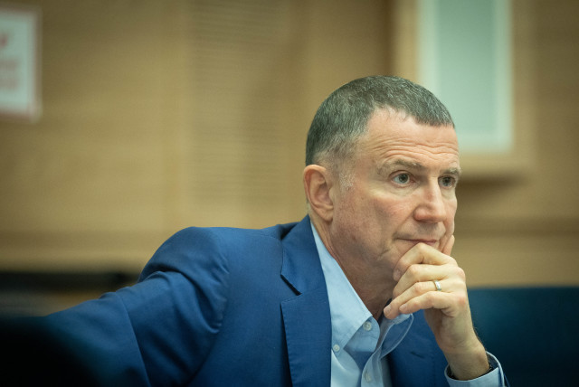  Committee Chairman Yuli Edelstein leads a Defense and Foreign Affairs Committee meeting at the Knesset, the Israeli parliament in Jerusalem on February 12, 2023. (credit: YONATAN SINDEL/FLASH90)