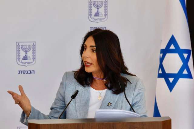  Transportation Minister Miri Regev (Likud) speaks at a Knesset event ahead of Independence Day, April 23, 2023. (credit: MARC ISRAEL SELLEM/THE JERUSALEM POST)