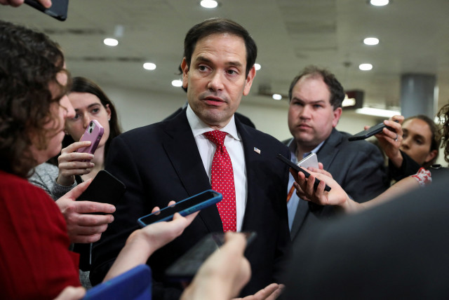 US Senator Marco Rubio (R-FL) speaks to reporters following a closed briefing for all senators to discuss the leak of classified US intelligence documents on the war in Ukraine, on Capitol Hill in Washington, US, April 19, 2023 (credit: REUTERS/AMANDA ANDRADE-RHOADES)