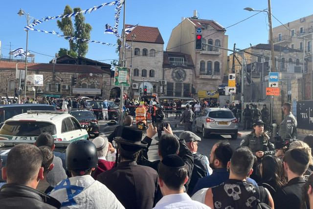 The aftermath of a ramming terror attack in central Jerusalem on April 24, 2023 (credit: MICHAEL STARR)