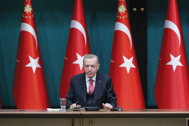  Turkish President Tayyip Erdogan announces elections for May 14, 2023. (credit: (Presidential Press Office/Handout) REUTERS)