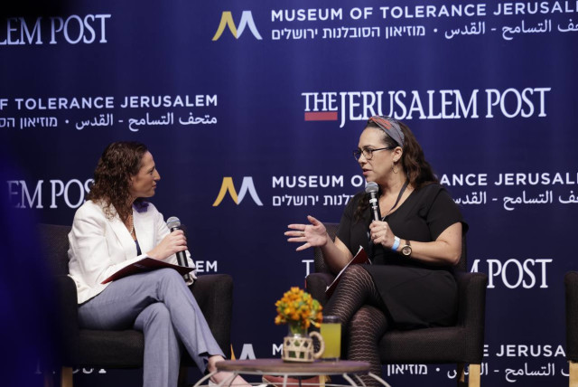  Yael Eckstein, president and CEO of the International Fellowship of Christians and Jews at the Celebrate the Faces of Israel conference at the Museum of Tolerance Jerusalem, April 27, 2023. (credit: MARC ISRAEL SELLEM/THE JERUSALEM POST)
