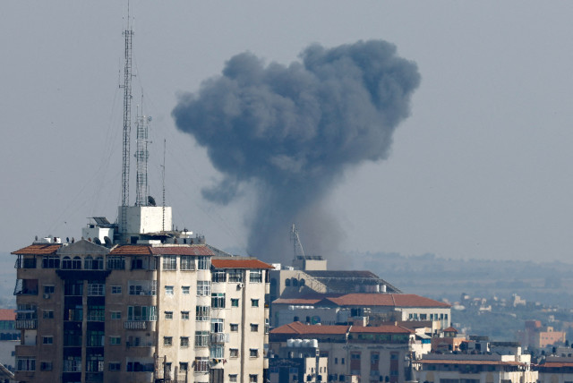  Rockets are fired from Gaza into Israel, in Gaza May 10, 2023 (credit: REUTERS/AMMAR AWAD)