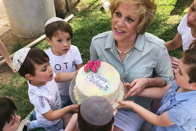  CELEBRATING HER birthday with grandchildren. (credit: COURTESY RISA SHAPIRO)