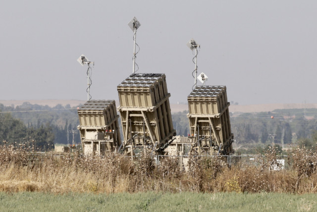  The Iron Dome anti-missile system stands ready on the border with Gaza amid Operation Shield and Arrow, May 11, 2023. (credit: MARC ISRAEL SELLEM/THE JERUSALEM POST)