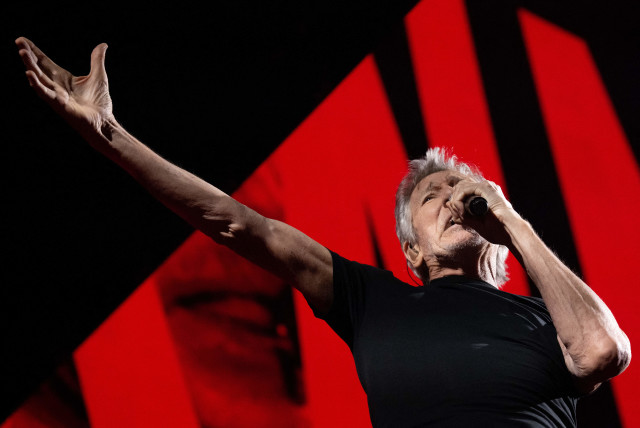  British musician and co-founder of the Pink Floyd band Roger Waters performs on stage at the Accor Arena in Paris, on May 3, 2023. (credit: ANNA KURTH/AFP VIA GETTY IMAGES)