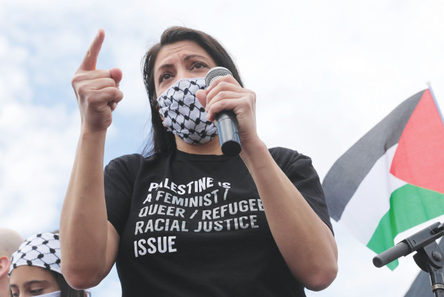  REP. RASHIDA TLAIB attends a pro-Palestinian rally in Dearborn, Michigan, in 2021.  (credit: REBECCA COOK/REUTERS)