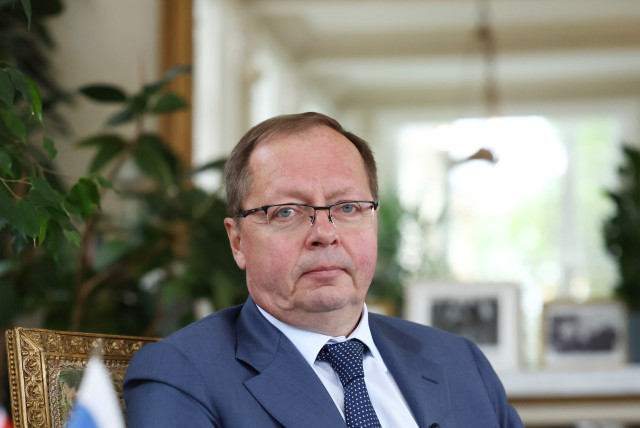  Ambassador of Russia to the United Kingdom Andrei Kelin poses inside the residence of the Russian Ambassador, following an interview with Reuters, in London, Britain, May 20, 2021 (credit: REUTERS/HENRY NICHOLLS)