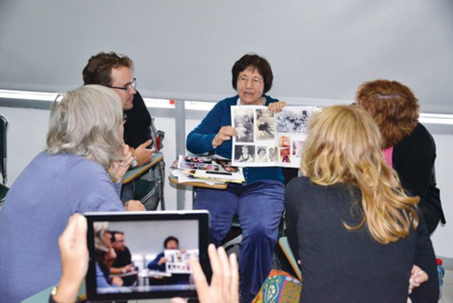  HOLOCAUST SURVIVOR Yehudith Kleinman tells her story to a group of teachers.  (photo credit: Yad Vashem Archives)