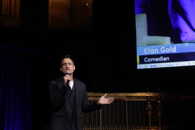  Jewish comedian Elon Gold is seen performing at Watch The Jerusalem Post Annual Conference  in New York, June 5, 2023 (credit: MARC ISRAEL SELLEM/THE JERUSALEM POST)