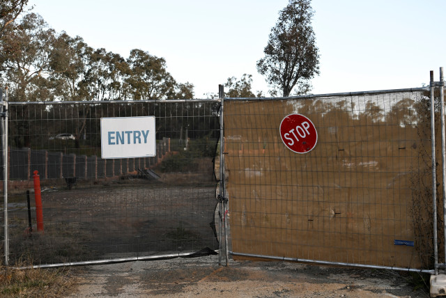 A view of an entrance to the site of the blocked new Russian embassy in Canberra, Australia, June 16, 2023. (credit: REUTERS/TRACEY NEARMY)