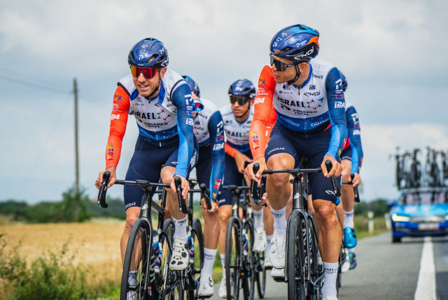  The team in a traiing ride, preparing to the Tour de France, which begins in Bilbao on Saturday. (credit: ISRAEL-PREMIER TECH)