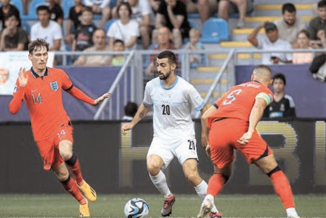  Israel forward Hisham Layous (20) vs England in Under-21 Euro semifinal (credit: Asi Kipper/Israel Football Association)