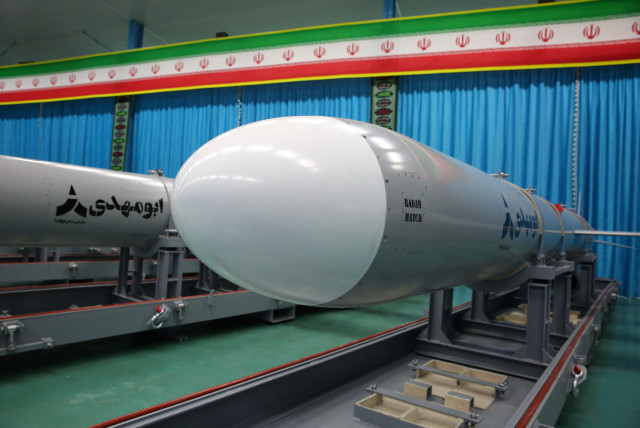  An Iranian missile called Abu Mahdi is displayed during the ceremony of joining the IRGC Navy and the Army, in Tehran, Iran, in this picture obtained on July 25, 2023. (credit: Iran's Defense Ministry/WANA (West Asia News Agency)/Handout via REUTERS)