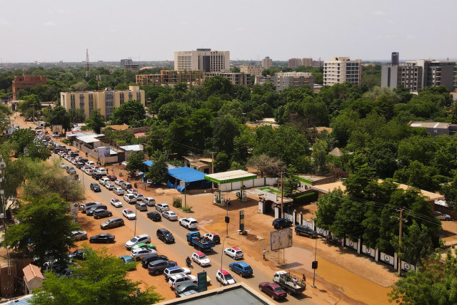  An aerial view of traffic on a street in the capital Niamey, Niger July 28, 2023. (credit:  REUTERS/Souleymane Ag Anara)