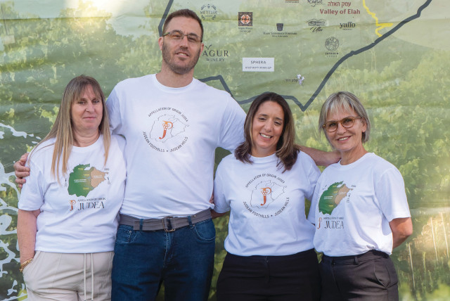  THE A TEAM making Judea by far Israel’s most active wine region in advancing wine tourism: (L to R) Hanny Ben Yehuda, Barak Katz, Roni Iron, and Rachel Harel.  (credit: JUDEA WINE CLUB)