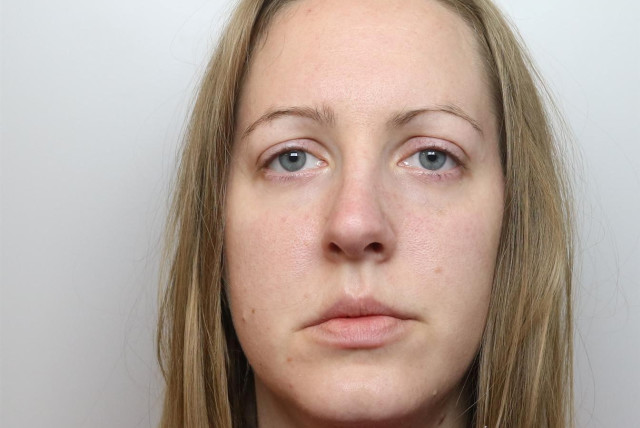 A mugshot of Lucy Letby, who was on trial at Manchester Crown Court charged with the murder of seven babies, in Chester, Britain, in this undated Handout image obtained by Reuters on August 17, 2023. (credit: Cheshire Constabulary/Handout via REUTERS)