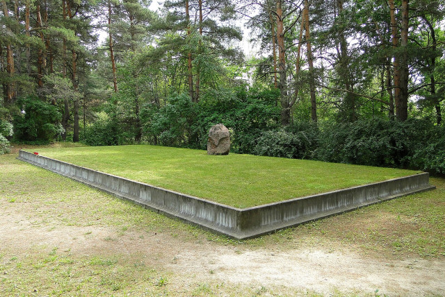  A previously unearthed mass grave of Jews murdered by Nazis in Rumbula Forest, Riga, Latvia  (credit: Wikimedia Commons)