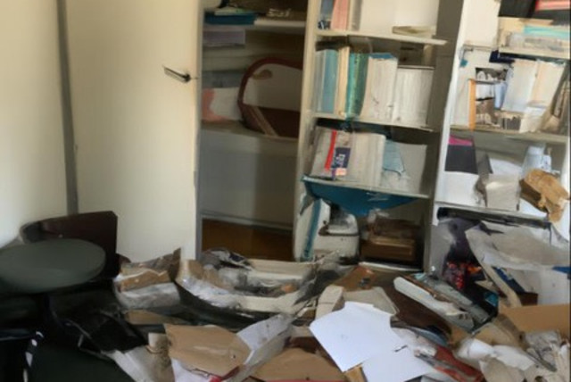  A Holocaust survivor's ransacked home is seen in this edited photo after robbers invaded. (credit: NOAM ATIA)