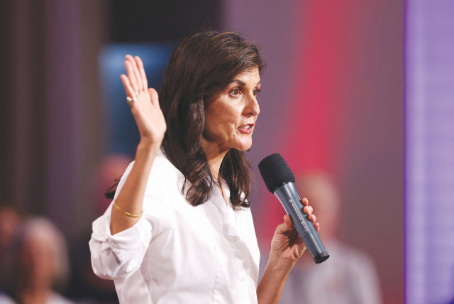  REPUBLICAN PRESIDENTIAL candidate Nikki Haley attends a town hall in South Carolina, this week. She has given millions of Americans good reason to cast their votes for Joe Biden and Democrats up and down the ballot in 2024, the writer maintains. (photo credit: REUTERS/SAM WOLFE)