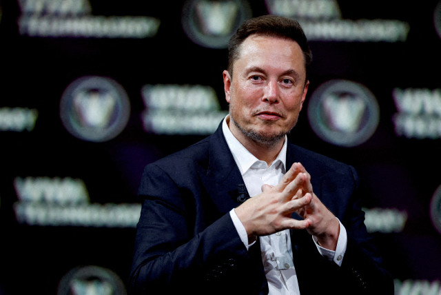  Chief Executive Officer of SpaceX and Tesla and owner of Twitter, gestures as he attends the Viva Technology conference dedicated to innovation and startups at the Porte de Versailles exhibition centre in Paris, France, June 16, 2023. (credit: REUTERS/GONZALO FUENTES/FILE PHOTO)