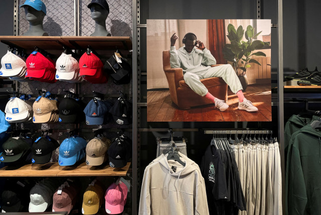 Adidas merchandise is seen in an Adidas store on the day the German company terminated its partnership with the American rapper and designer Kanye West, now known as Ye, in Garden City, New York, U.S., October 25, 2022. (credit: REUTERS/SHANNON STAPLETON)
