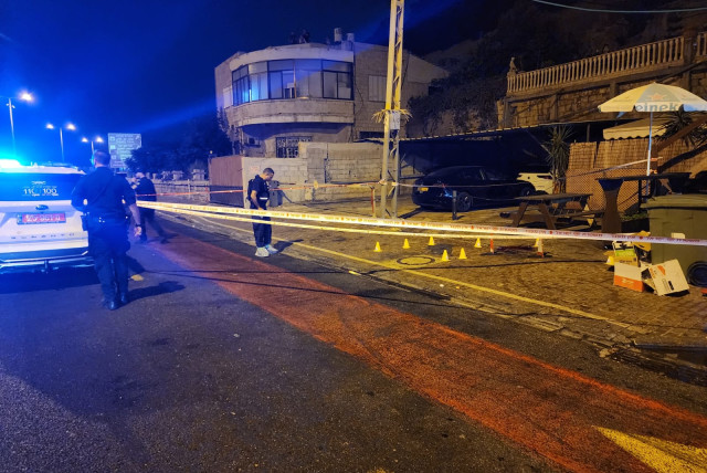 The scene of a shooting in Haifa. September 24, 2023 (credit: ISRAEL POLICE)