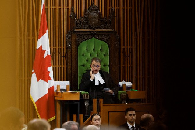  Speaker of the House of Commons Anthony Rota looks on during Question Period on Parliament Hill in Ottawa, Ontario, Canada September 25, 2023 (photo credit: REUTERS/BLAIR GABLE)