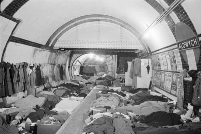  London World War II underground air raid shelter. (photo credit: Wikimedia Commons)