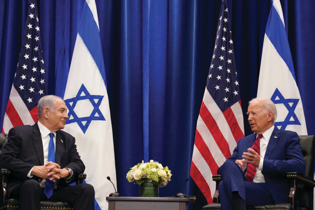  PRIME MINISTER Netanyahu saw US President Joe Biden for an hour in a New York City hotel room, sandwiched between presidential meetings with other foreign leaders in town for the UN General Assembly, the writer notes. (credit: KEVIN LAMARQUE/REUTERS)