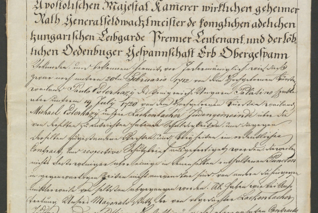  LETTER OF protection of the Lackenbach Jewish community; 1800, historical transcript (credit: archives – DD 1835/6783)