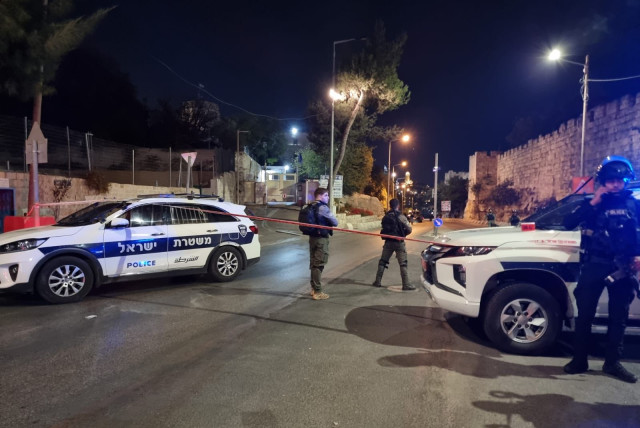  Police at the scene of a shooting attack in Jerusalem. October 12, 2023 (credit: ISRAEL POLICE)