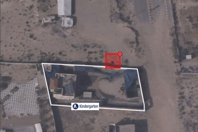 An aerial view of an area containing a Hamas rocket launch site, in the vicinity of schools, in a location given as Gaza in this handout image released October 22, 2023 (credit: IDF SPOKESPERSON'S UNIT)