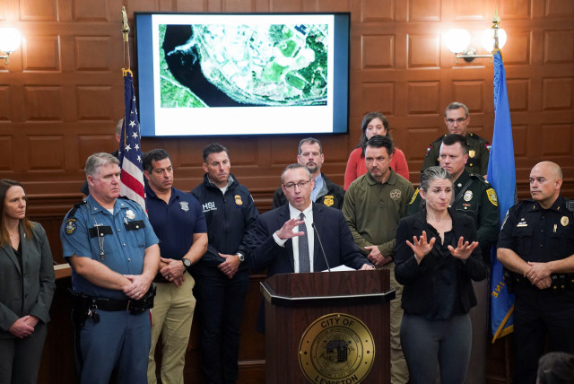  Maine Commissioner of Public Safety Michael Sauschuck speaks at a press conference at City Hall, after Lewiston mass shooting suspect Robert Card was found dead, in Lewiston, Maine, U.S., October 28, 2023. (credit: REUTERS/KEVIN LAMARQUE)