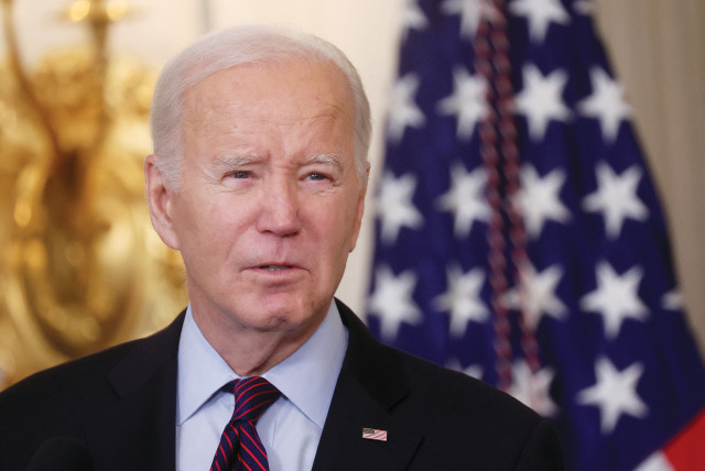  US PRESIDENT Joe Biden holds an event at the White House, this week. On Wednesday, Biden urged for a ‘pause’ in the conflict, and other White House officials are said to be asking the president to take a tougher stance with Israel. (credit: Leah Mills/Reuters)