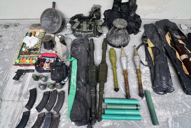  Weapons found in a tunnel near a university in the Gaza Strip. (credit: IDF SPOKESPERSON'S UNIT)