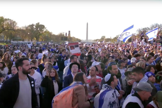  More than 290,000 Jews and non-Jews, secular, religious, young, and old, gathered in support of Israel at the National Mall in DC in the largest pro-Israel rallies in decades.  (credit: JEWISH FEDERATIONS OF NORTH AMERICA)