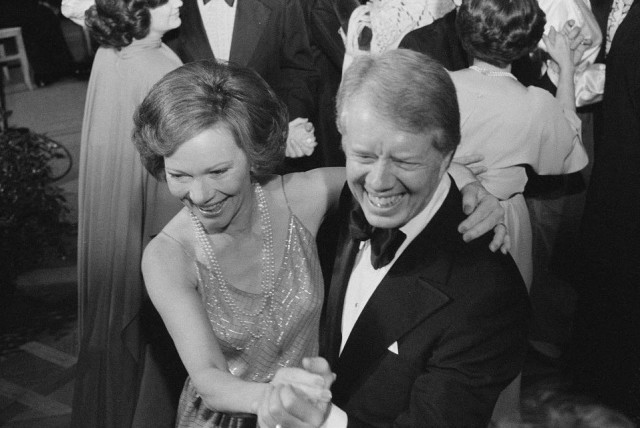 US President Jimmy Carter and first lady Rosalynn Carter dance at a White House Congressional Ball in Washington, December 13, 1978. (credit: Library of Congress/Marion S. Trikosko/Handout via REUTERS)