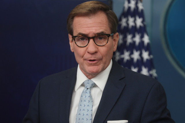  White House National Security Council Strategic Communications Coordinator John Kirby speaks during a press briefing at the White House in Washington, U.S., November 20, 2023. (credit: REUTERS/LEAH MILLIS)