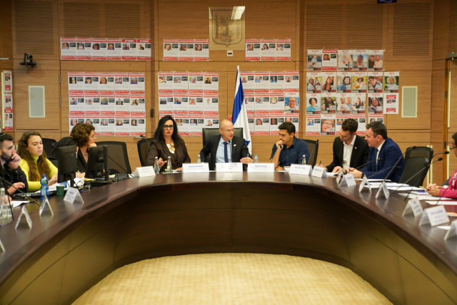  Diaspora Affairs and Combating Antisemitism Ministry, represented by Minister Amichai Chikli outlines its efforts to allocate funding to civil organizations and small initiatives, November 2023 (credit: DANNY SHEMTOV/KNESSET SPOKESPERSON'S OFFICE)